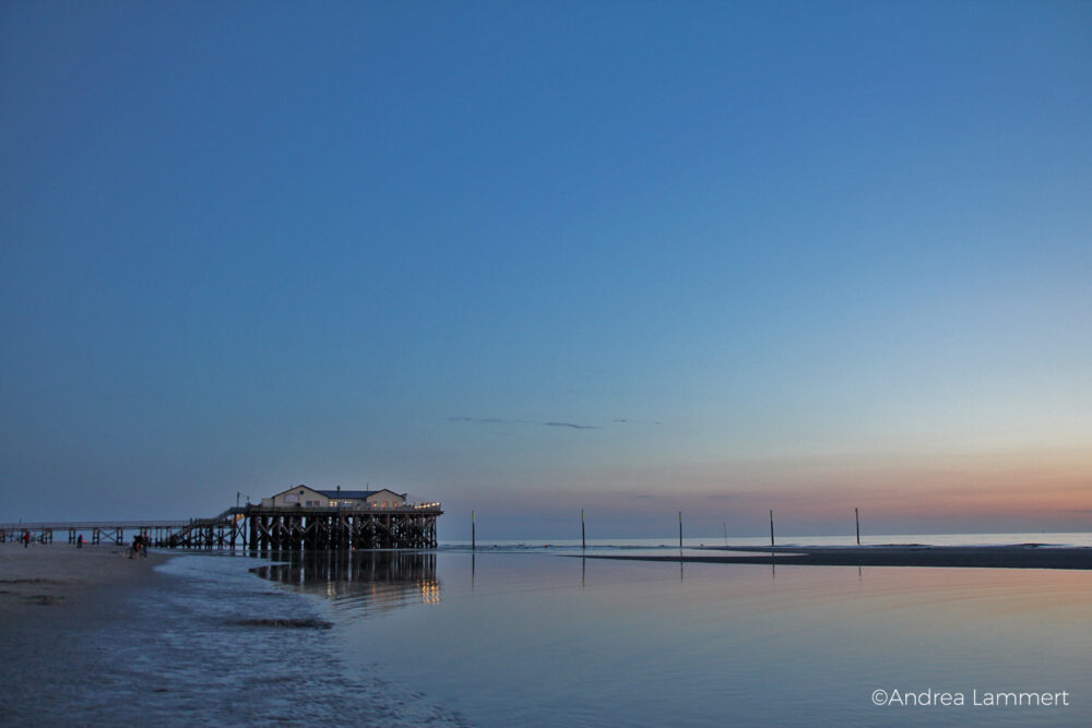 Sankt Peter Ording, Strandleben, Sonnenuntergang, endlose Weite