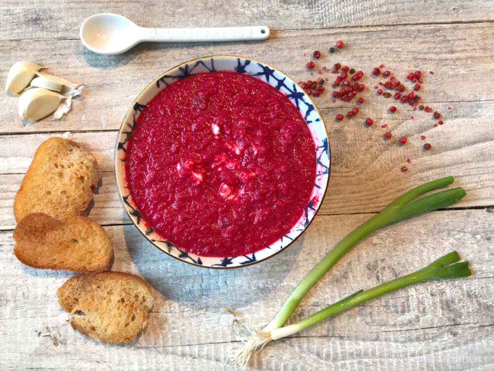 Rote-Bete-Kokos-Suppe, vegan