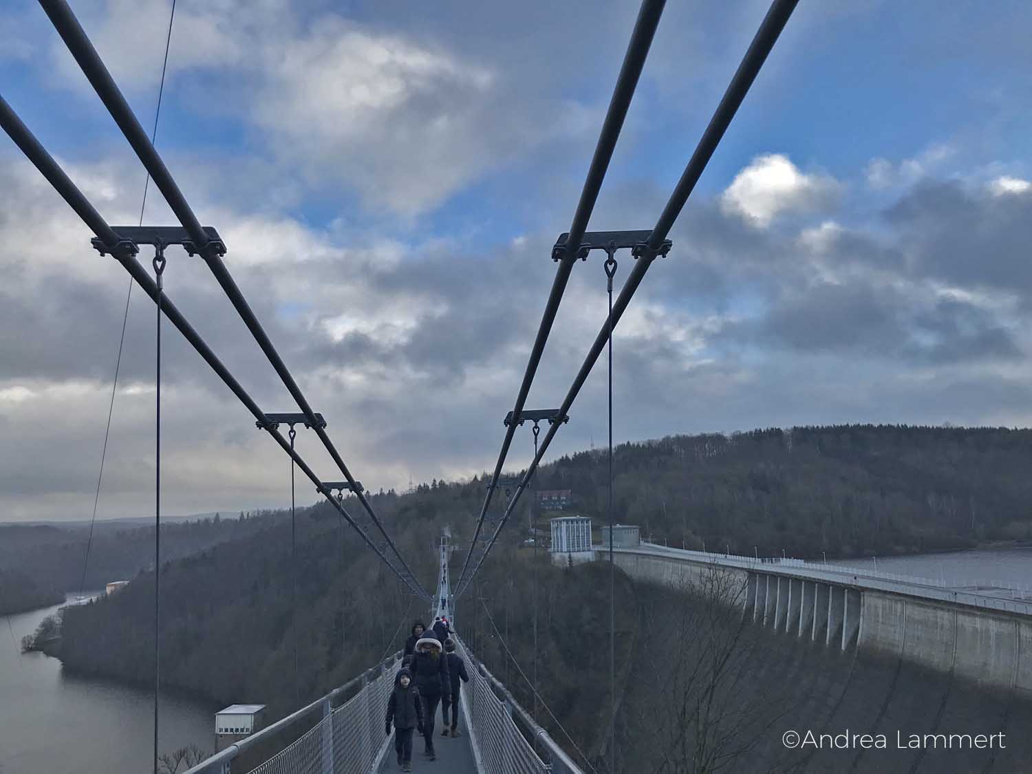 Rappbodetal: Hängebrücke bei der Rappbodetalsperre im Harz