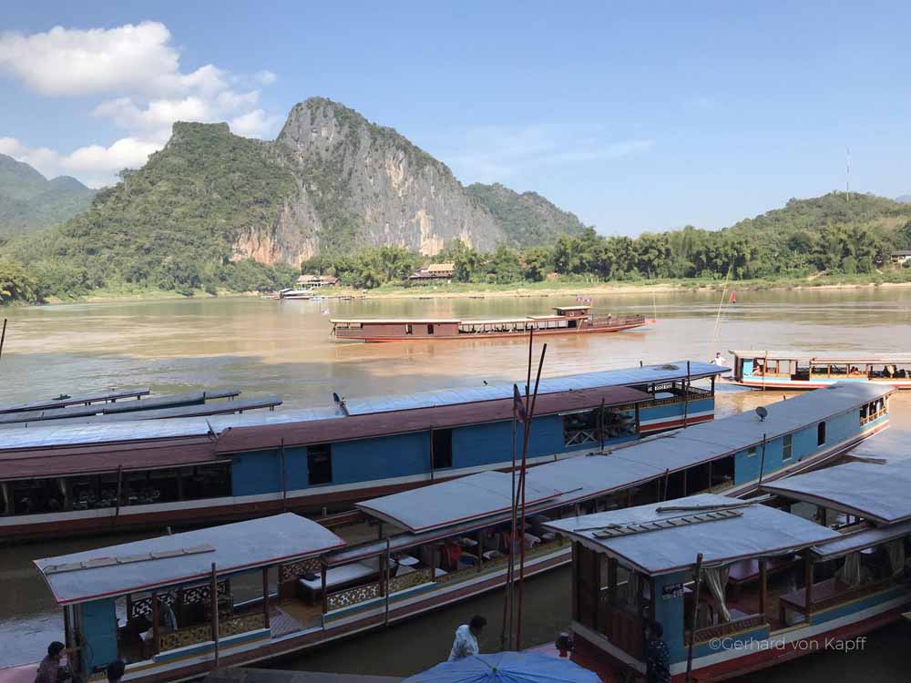 Flussfahrt auf dem Mekong ivon Thailand nach Laos, Mekong river tour