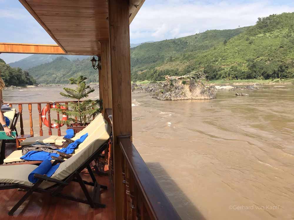 Flussfahrt auf dem Mekong ivon Thailand nach Laos, Mekong river tour