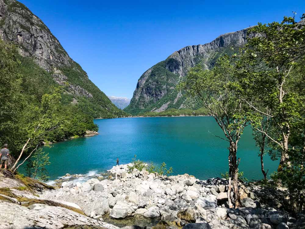 Norwegen Gletscher, Folgefonna Nationalpark, Bondhusvatnet, Wanderung, See