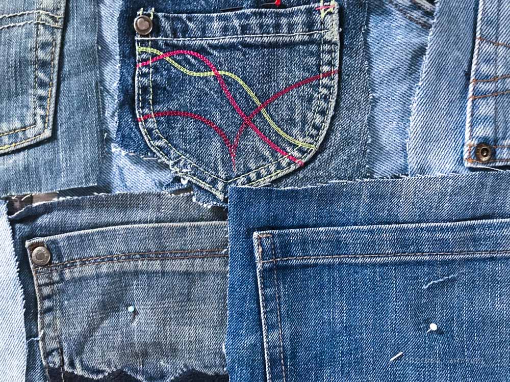 Upcycling: Nähen mit alten Jeans, Teppich aus Jeans mit Fransen