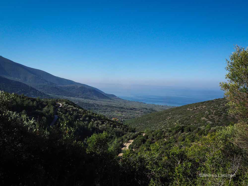 Panoramablick aus den Bergen von THassos