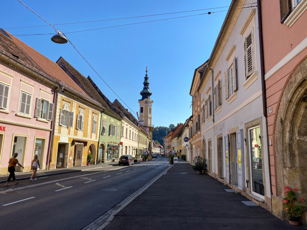 Bad Radkersburg, Steiermark, Rathausturm und Stadtpanorana
