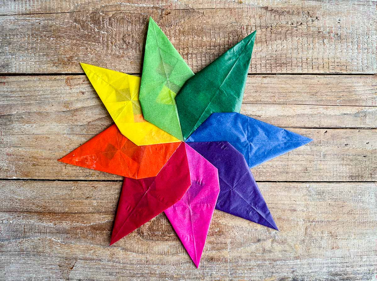 Transparentsterne falten, Anleitung Schritt für Schritt