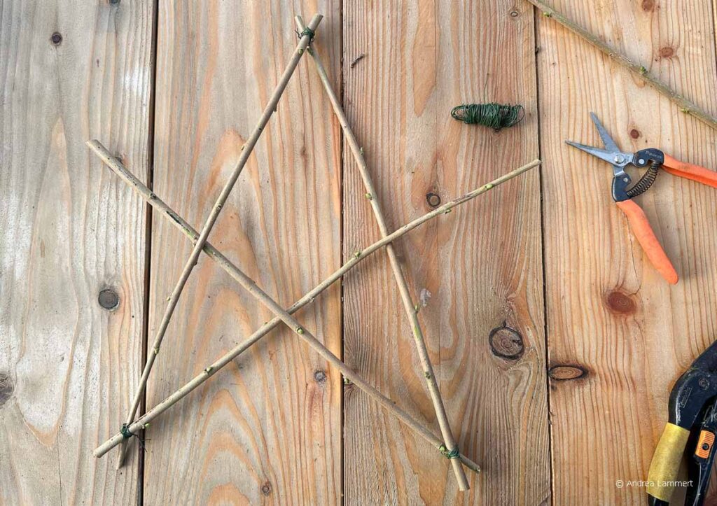 Weihnachtsstern aus Zweigen basteln. DIY, Anleitung, Schritt für Schritt, Step by Step